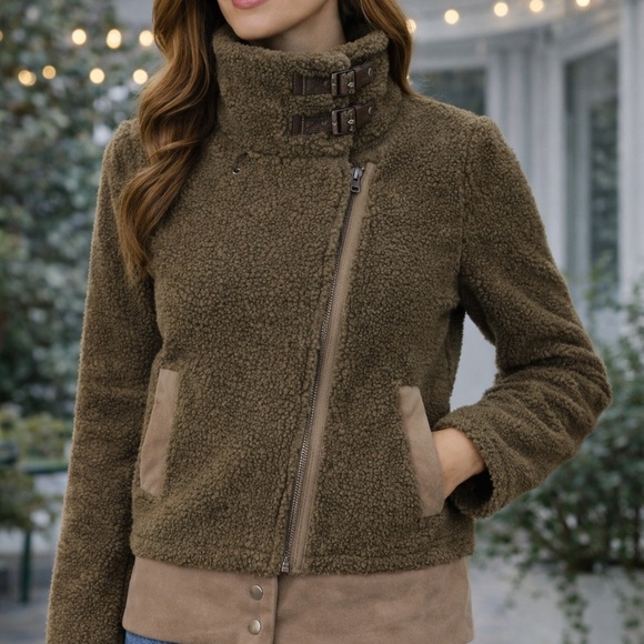 EVIDNT Jackets & Blazers - EVIDNT FAUX SHEARLING & SUEDE WARM JACKET SMALL